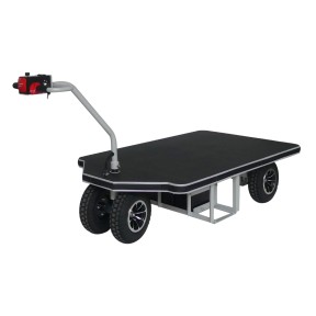 Vista general del carro de plataforma motorizado 800 kg