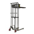Vista general del mini apilador inox elevación 1500 mm 400 kg Vista general del mini apilador inox elevación 1500 mm 400 kg