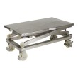 Lateral bajada - Mesa elevadora móvil INOX con manivela 300 kg - plataforma 950x600 mm