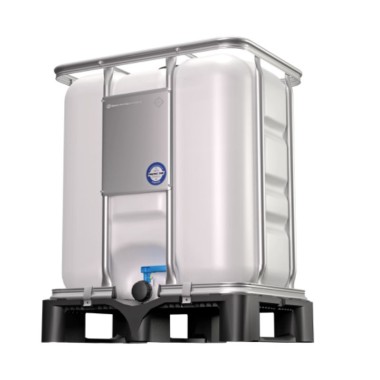 IBC 300 L homologado UN con medio palet plástico