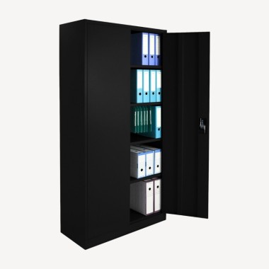Armario de puertas batientes 192 cm - Negro