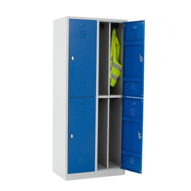 Taquilla metálica 2 puertas 2 cuerpos - con separación para ropa limpia/sucia