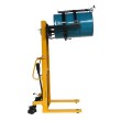 Vista lateral del apilador volteador de bidones 1500 mm 350 kg perfil bajo - mástil elevado
