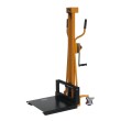 Vista trasera en 3/4 del apilador posicionador trabajo con manivela 1100 mm 80 kg - plataforma baja
