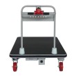 Vista frontal del carro de plataforma motorizado 1280x910 mm 400 kg